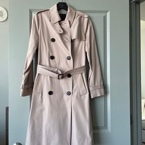 Massimo Dutti Trench Coat Powder Tan Beige Pink